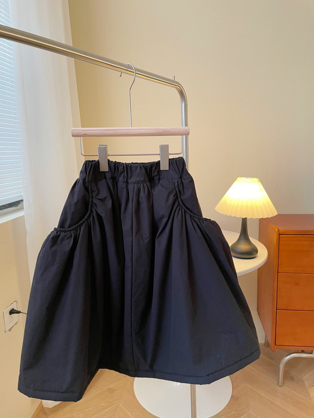 Girls' Warm Pocketed Cotton Skirt