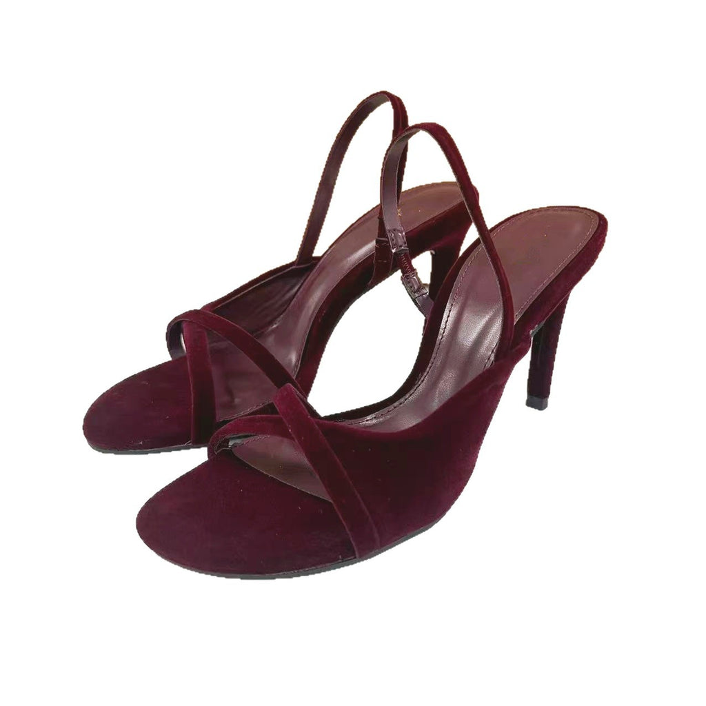 Velvet-Look Slingback Heels – product view