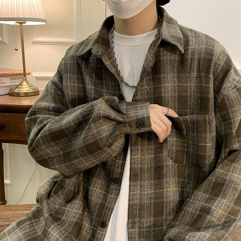 Plaid Tweed Shirt Jacket