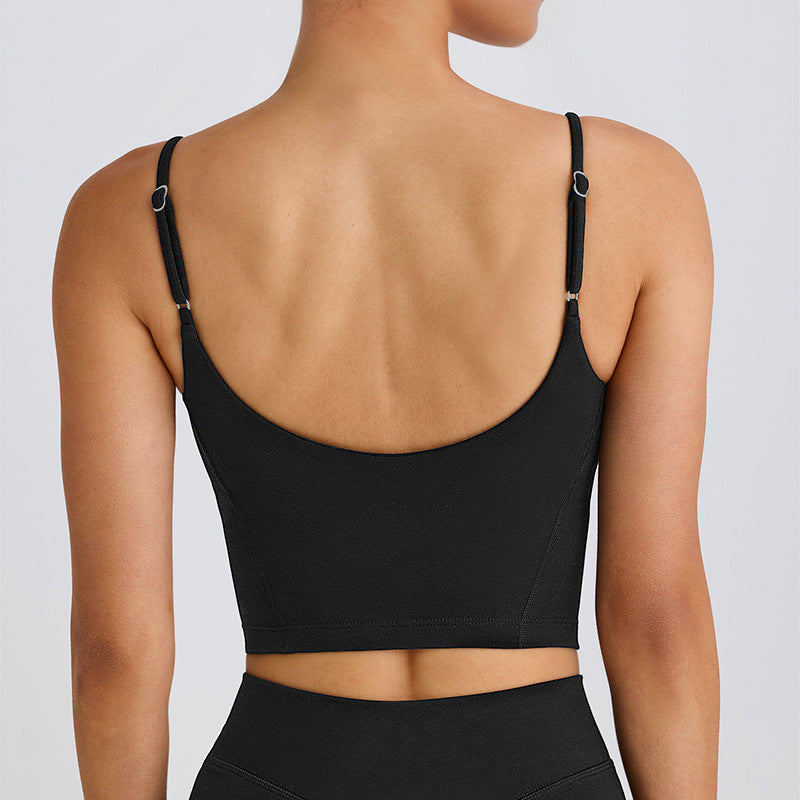 Fixed-Cup Yoga Sports Bra