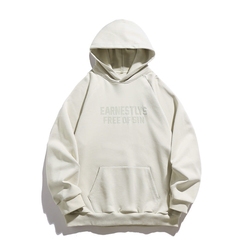 Heavyweight Foam Letter Print Hoodie