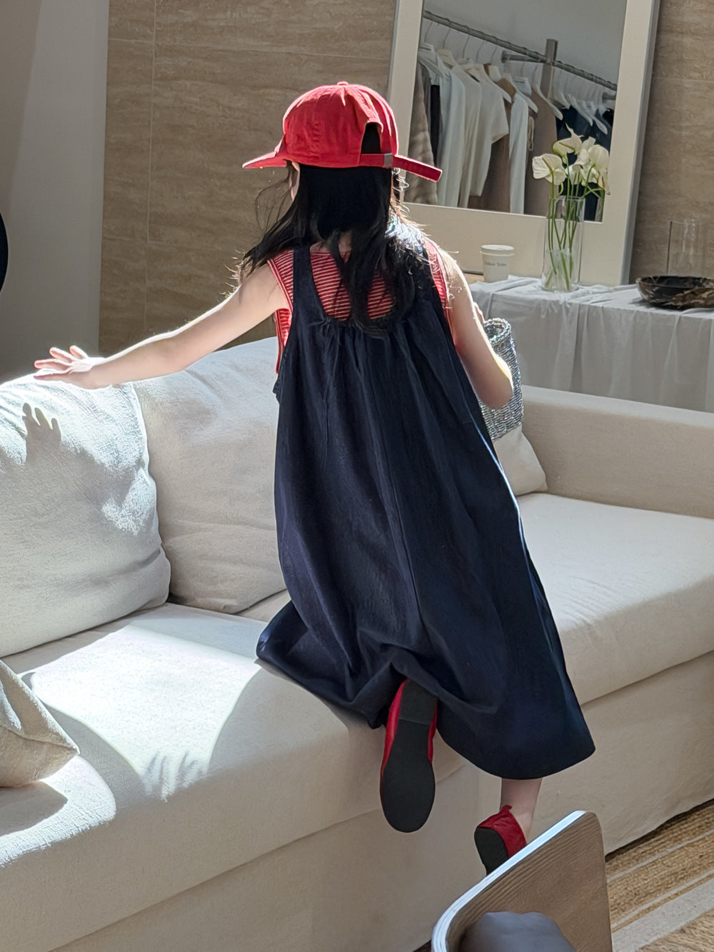 Girls' Denim Pinafore Dress