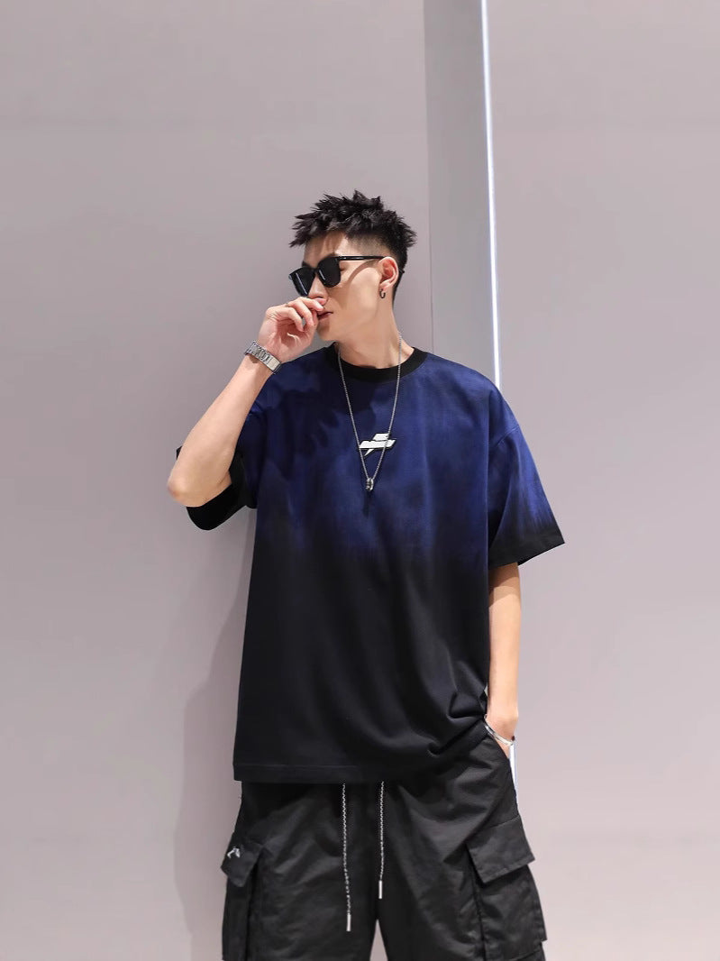 Oversized Gradient Drop-Shoulder Tee