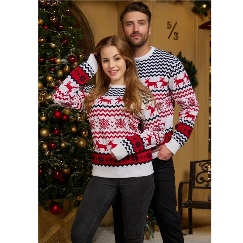 Festive Reindeer Couple Sweater