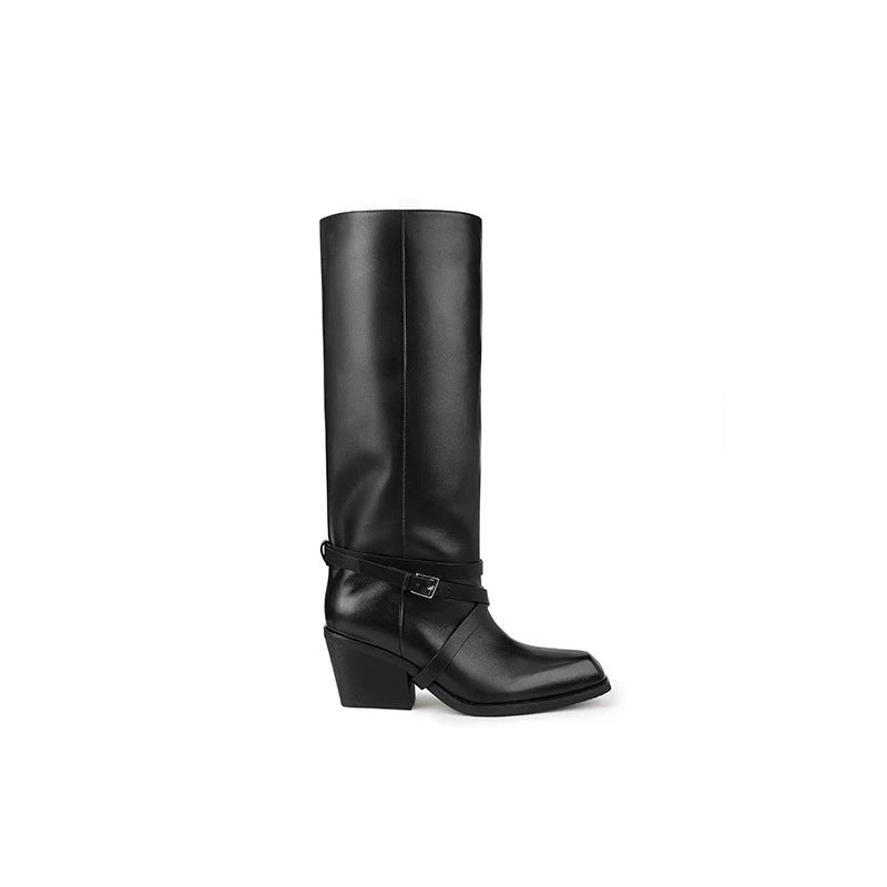 Lace-Up Block-Heel Boots