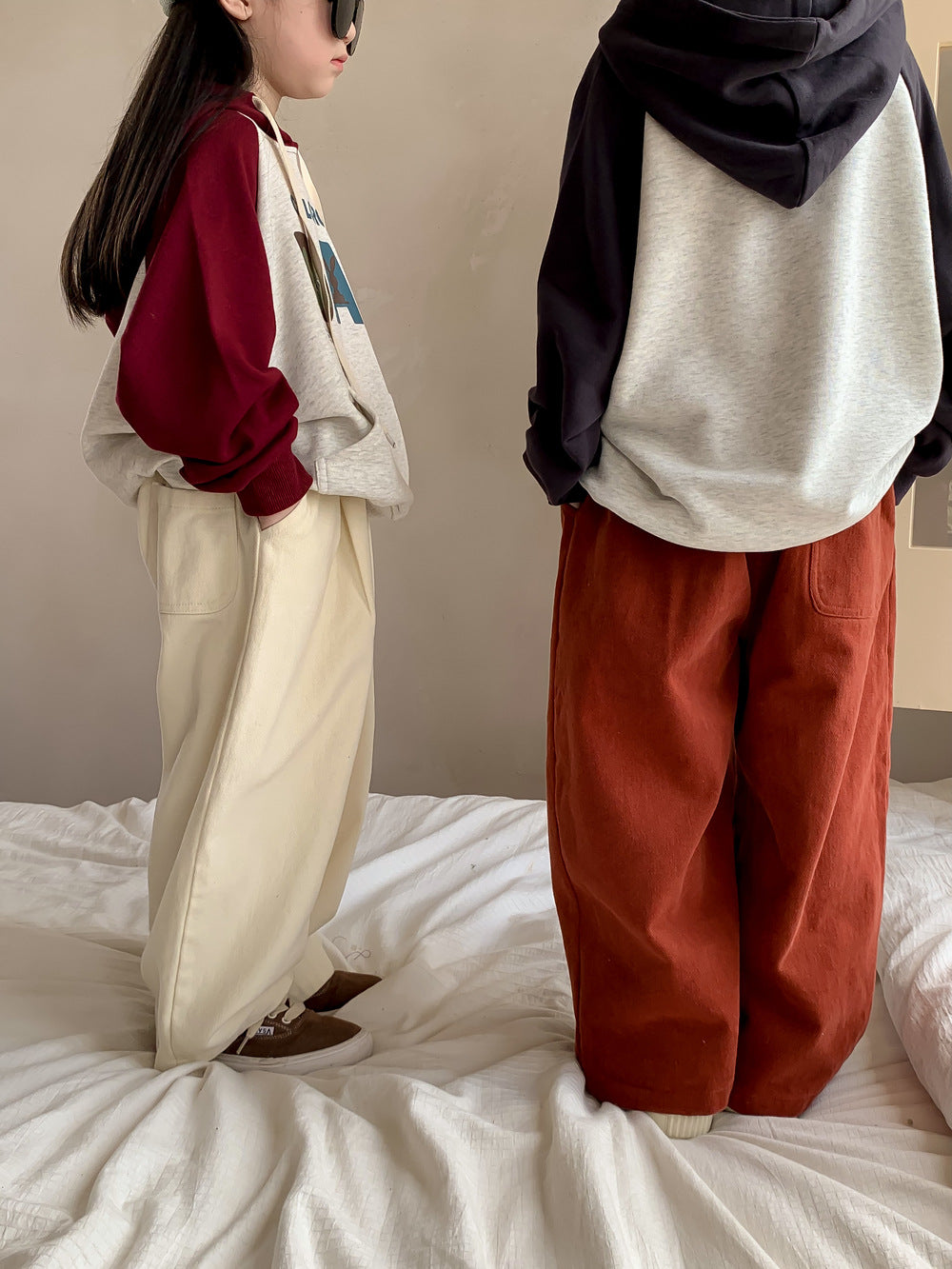 Kids' Solid Straight-Leg Casual Pants