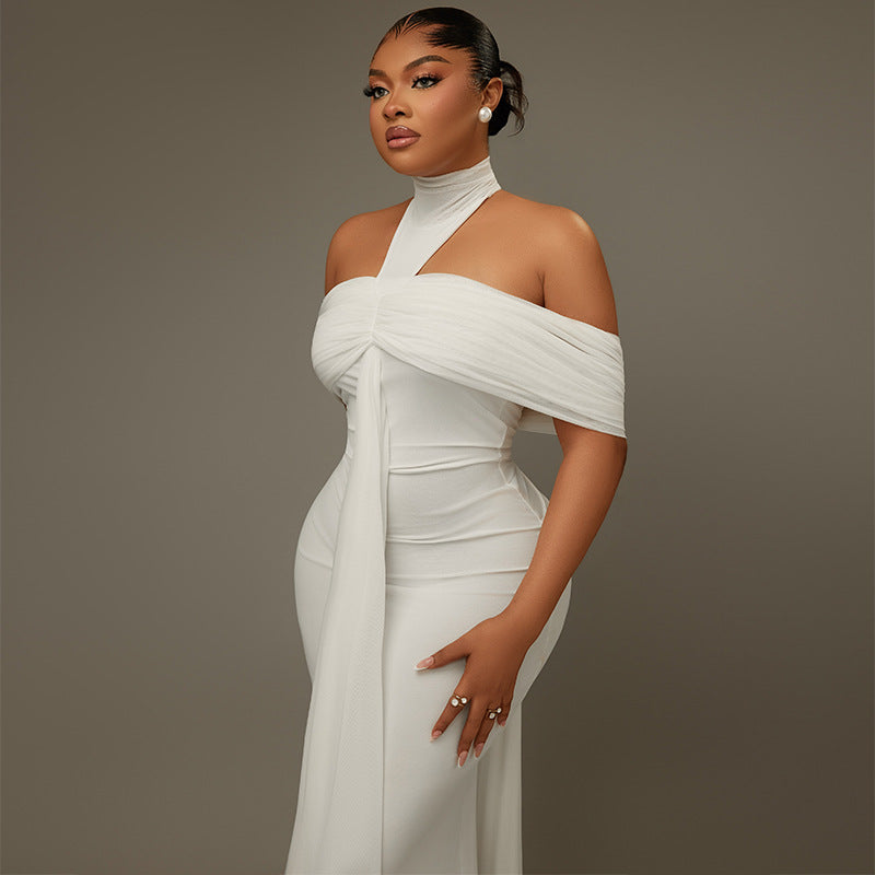 Halter Off-Shoulder Bodycon Gown