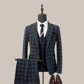 Korean Casual Plaid Business Three-Piece Suit