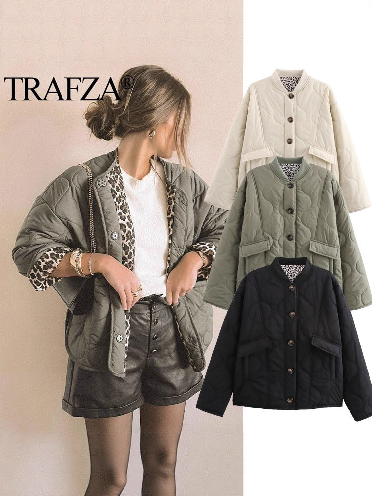 Women's Quilted Button Jacket