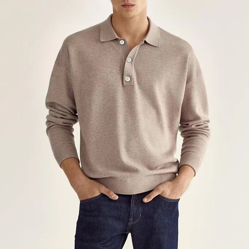 Classic Long-Sleeve Button Polo