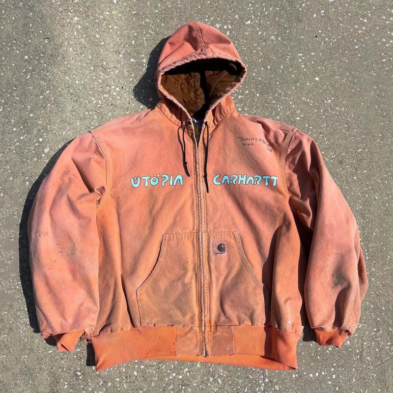 Men’s Hooded Utility Print Jacket