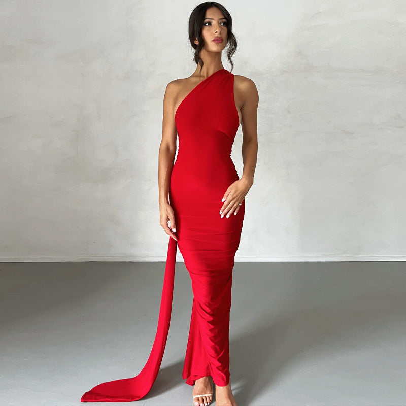 Pleated Backless Dress