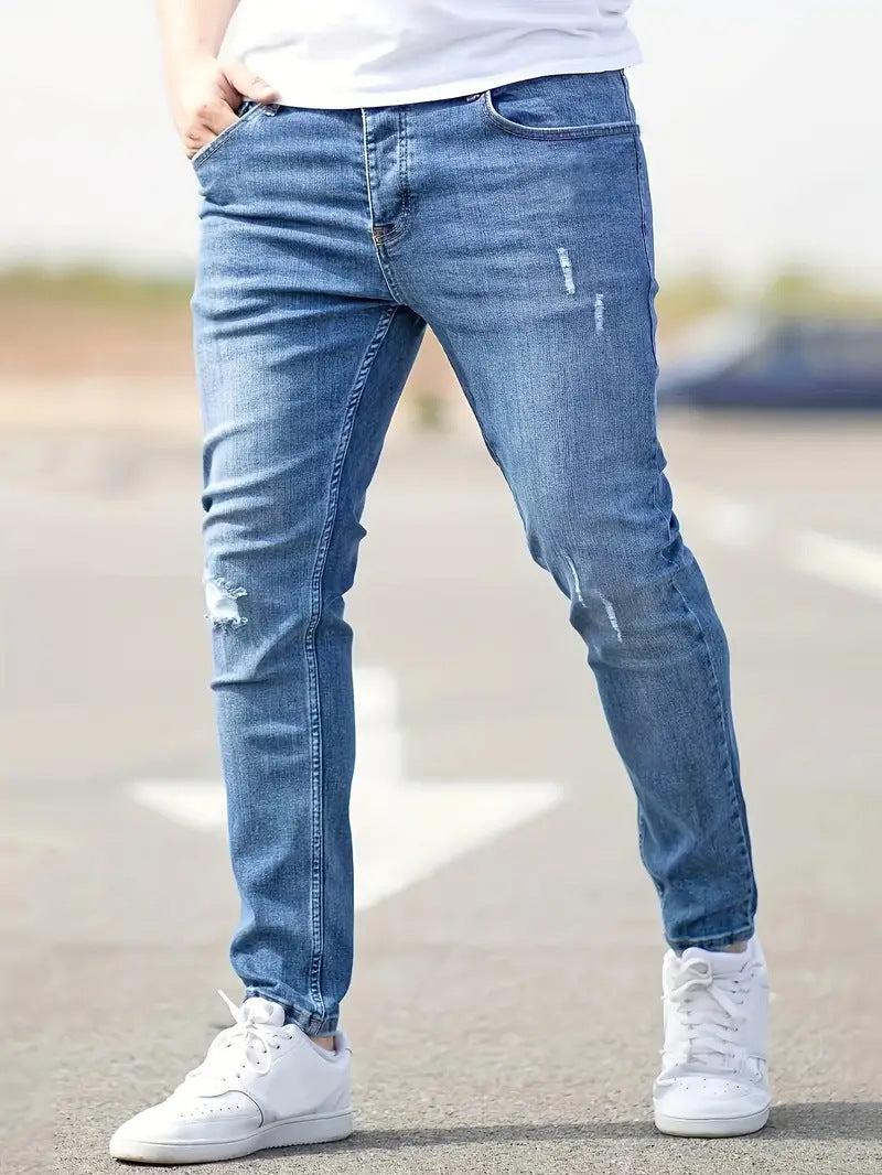 Slim-Fit Distressed Jeans