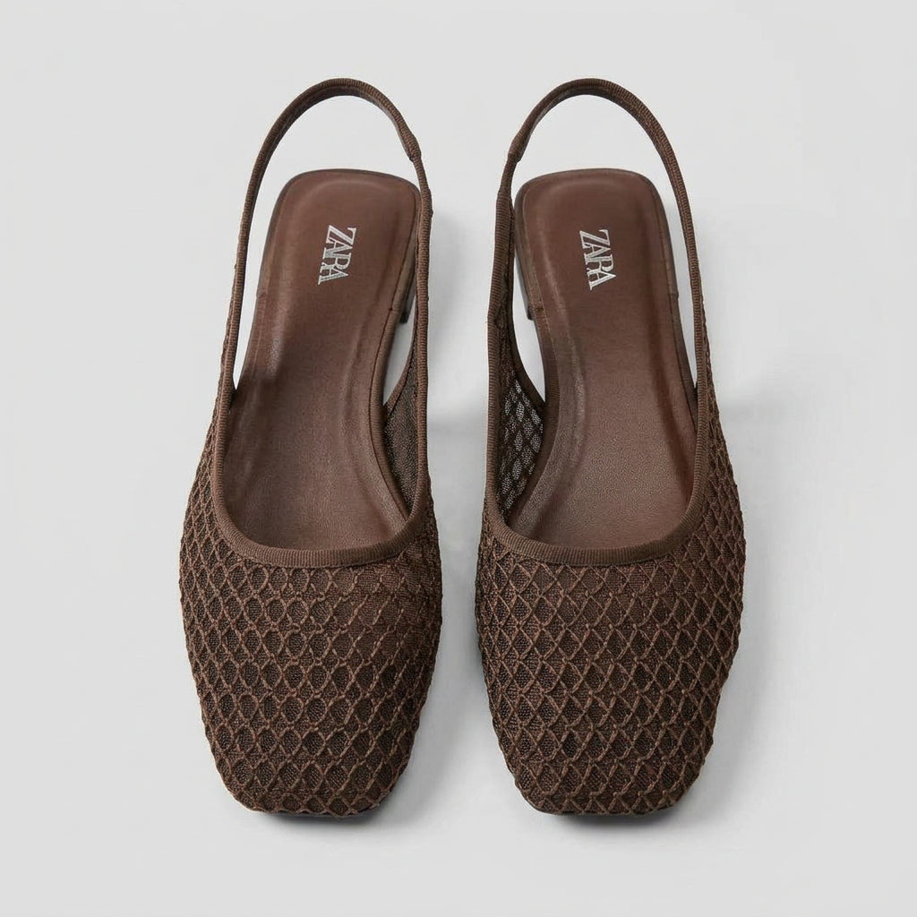 Mesh Slingback Flats