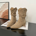 Vintage Mid-Calf Block-Heel Boots