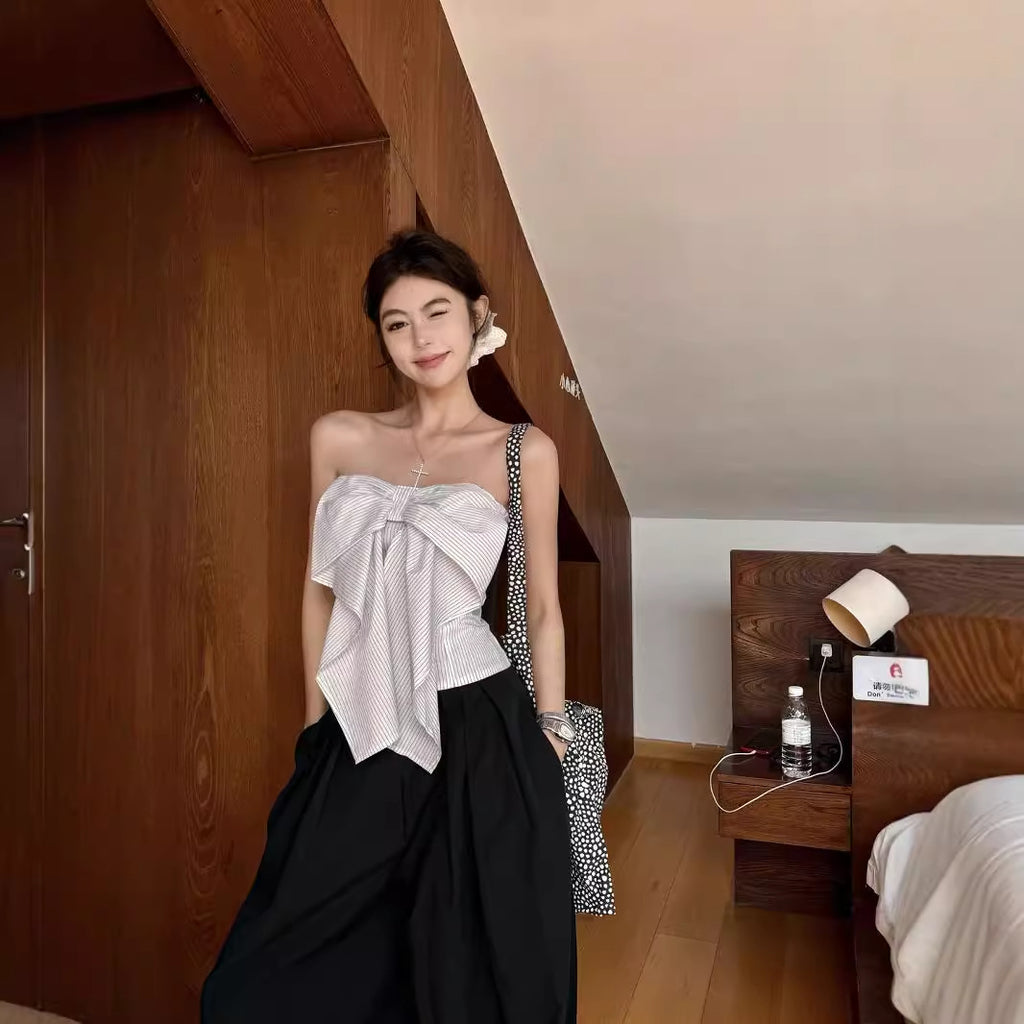 Bowknot Strapless Top