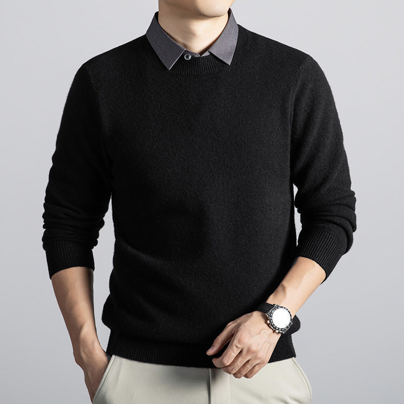 Men’s Faux-Layered Wool Knit
