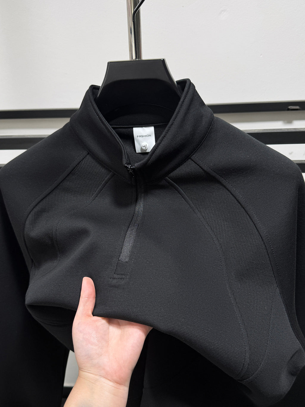 Half-Zip Stand Collar Sweatshirt