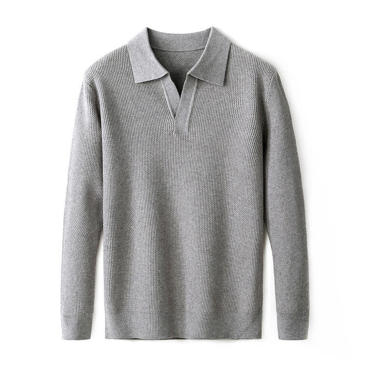 Seagull Collar Knit Polo Shirt