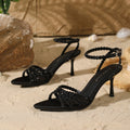 Satin Rhinestone Sandals