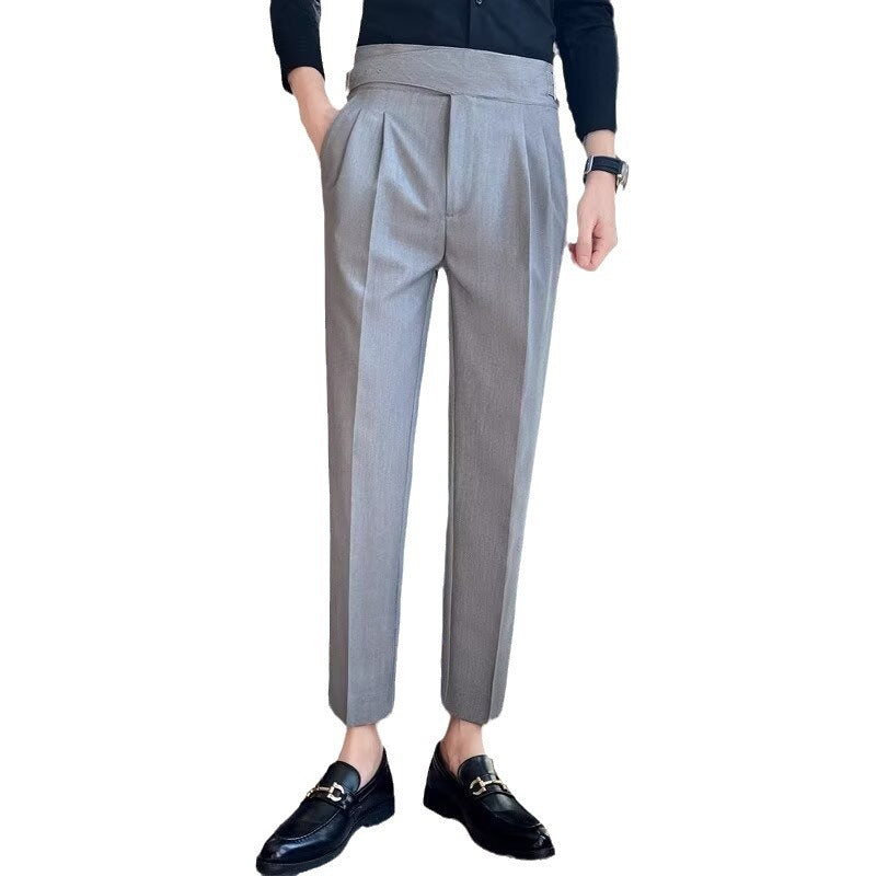 Neapolitan High-Waist Slim Sartorial Trousers