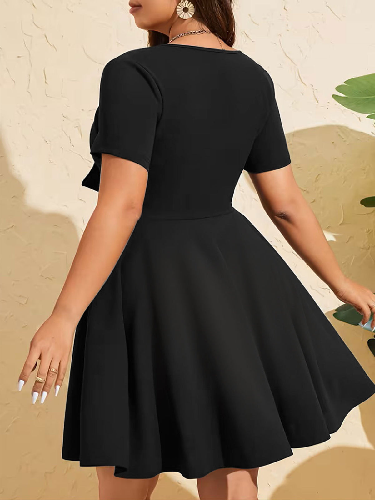Plus-Size Tie-Front Mini Dress