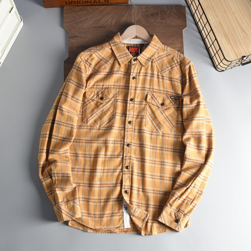 Retro Brushed Flannel Overshirt