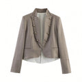 Women's Cropped Stand-Collar Blazer