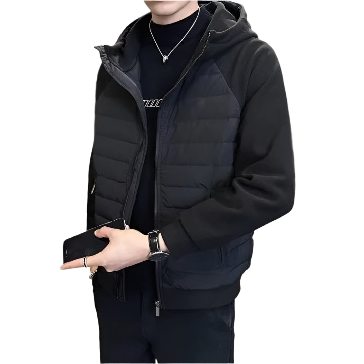 Hybrid padded hooded jacket