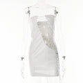 Seductive Lace Up Faux Leather Mini Dress