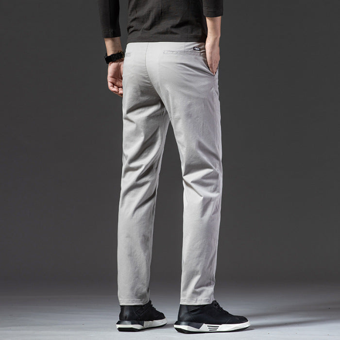 Men's Straight-Leg Cotton Casual Trousers