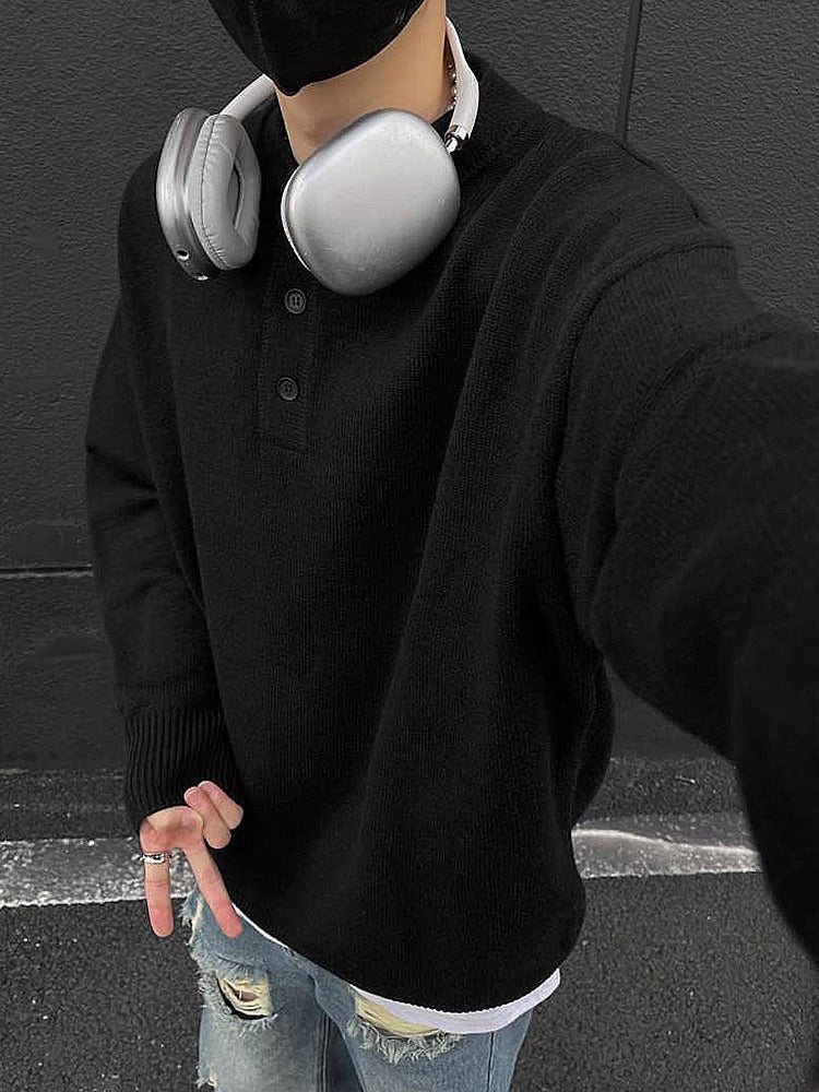 Henley Neck Knit Jumper