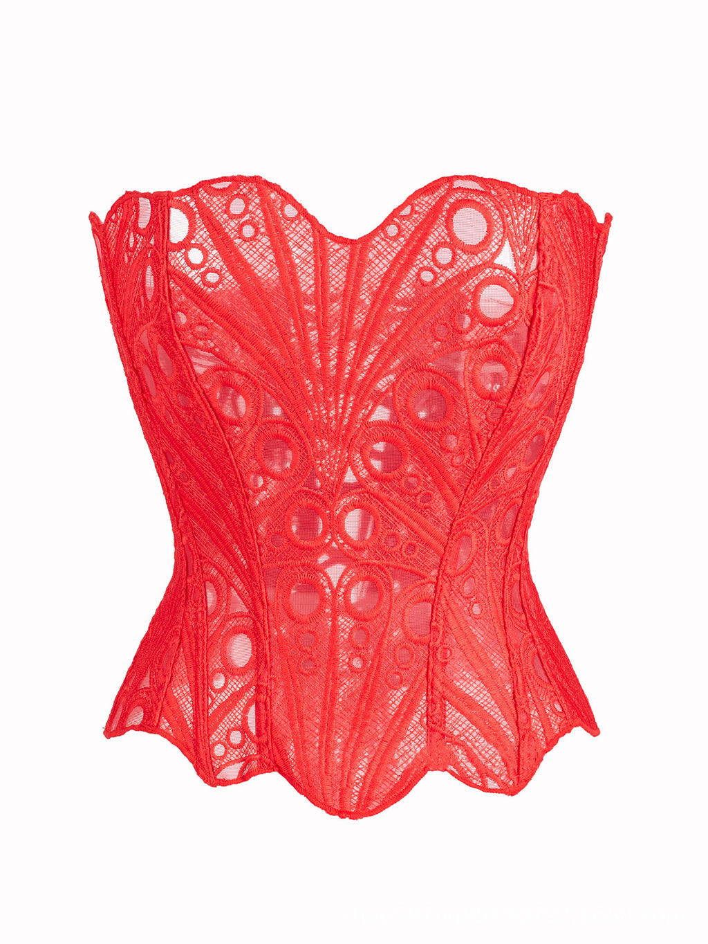 Irregular Lace Boned Corset Bustier