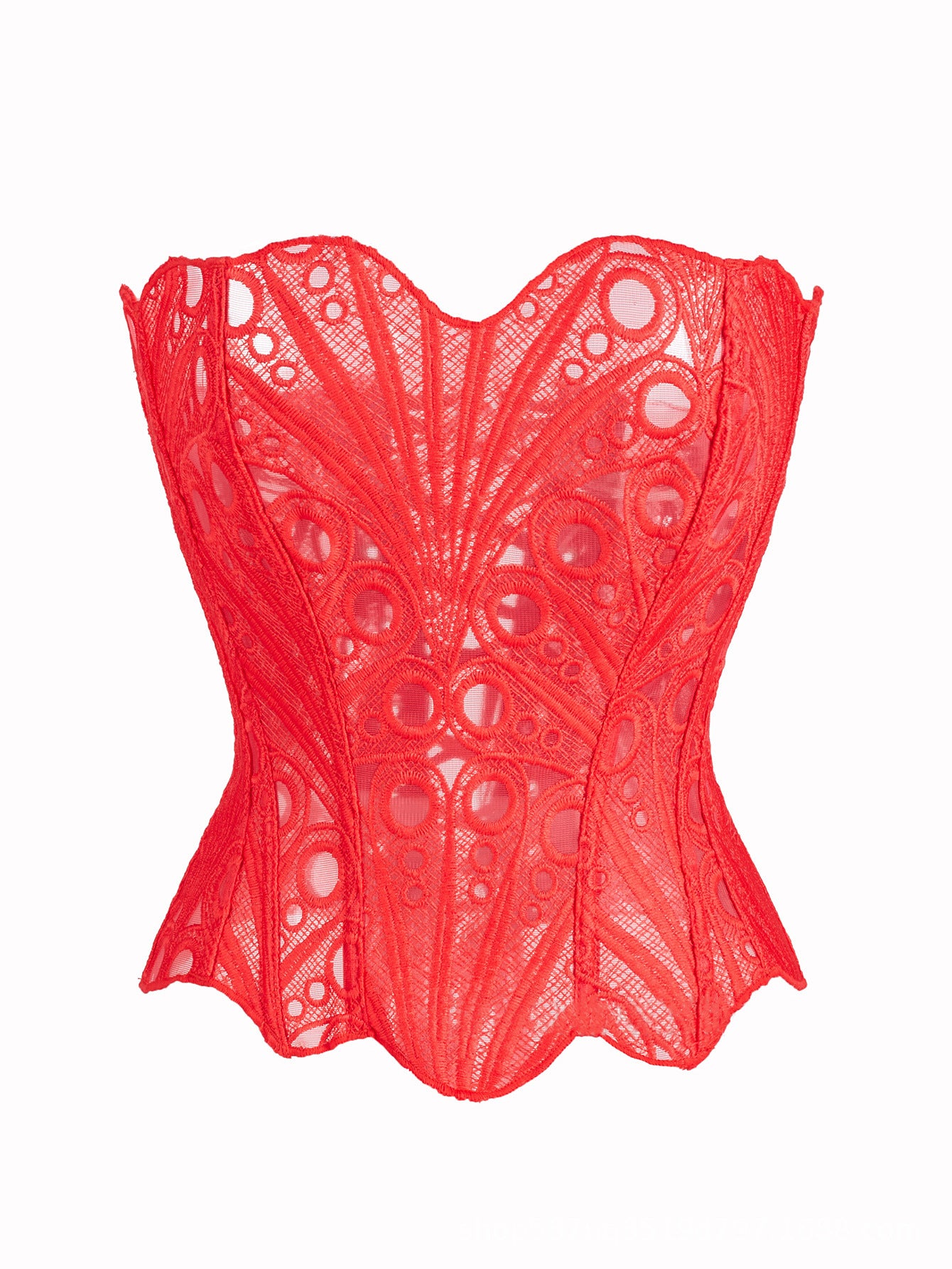 Irregular Lace Boned Corset Bustier