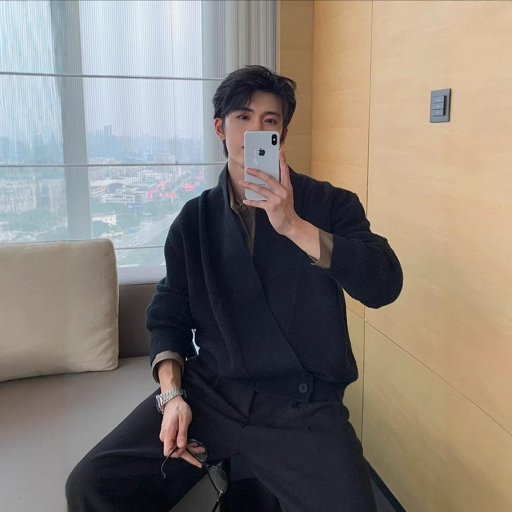 Men's Draped Cardigan