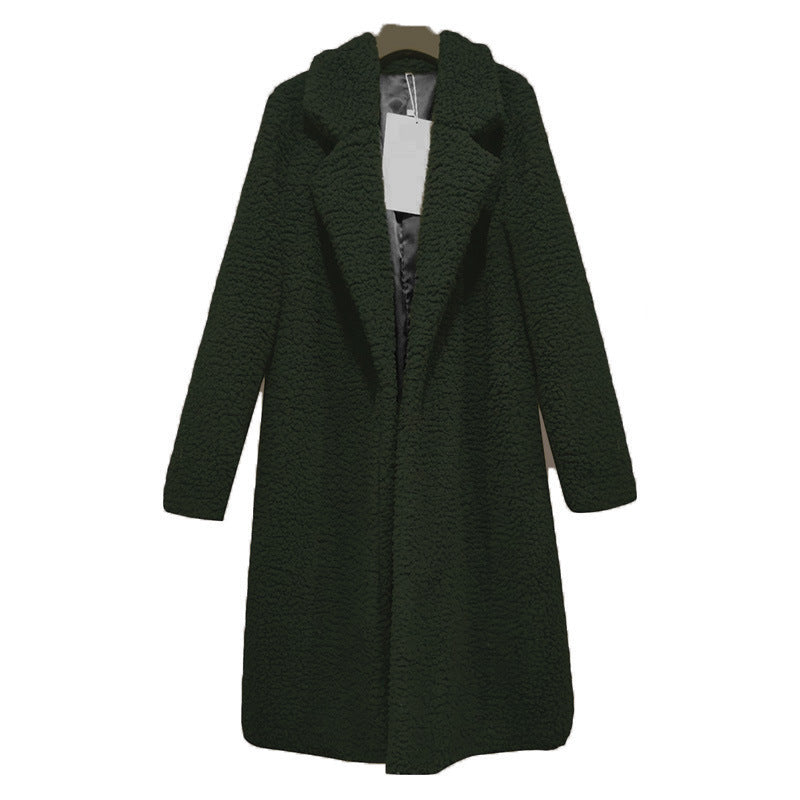 Plush Lapel Longline Coat