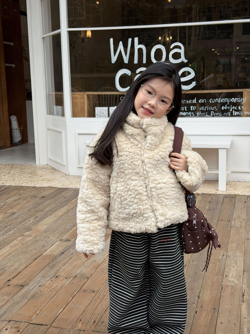 Girls' Plush Stand-Collar Puffer Jacket