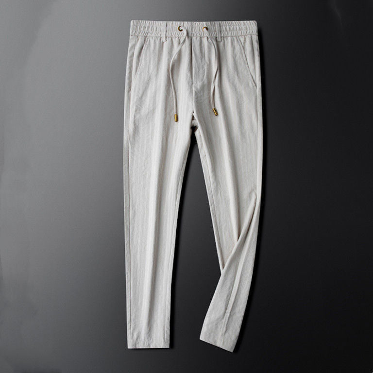 Textured Straight Leg Trousers