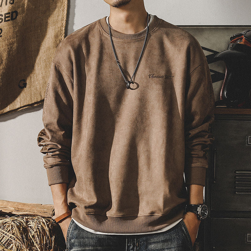 Retro Premium Suede Sweatshirt