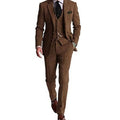 Men’s Herringbone Slim-Fit Three-Piece Suit