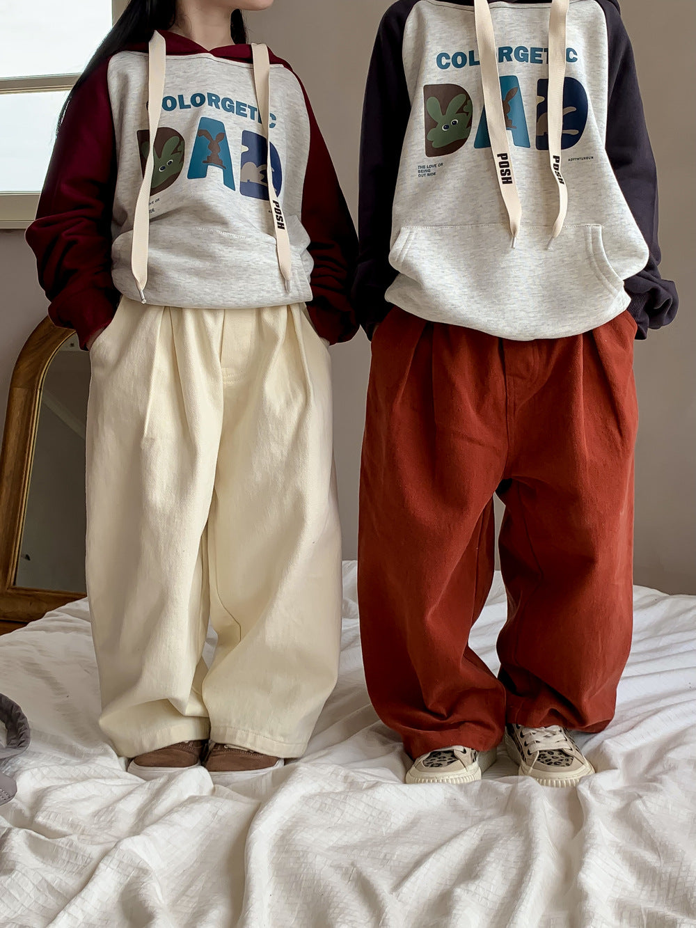 Kids' Solid Straight-Leg Casual Pants
