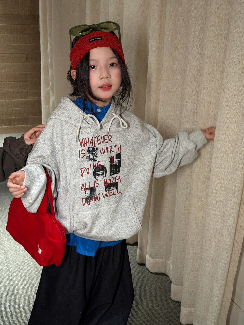 Kids' Casual Letter Hoodie