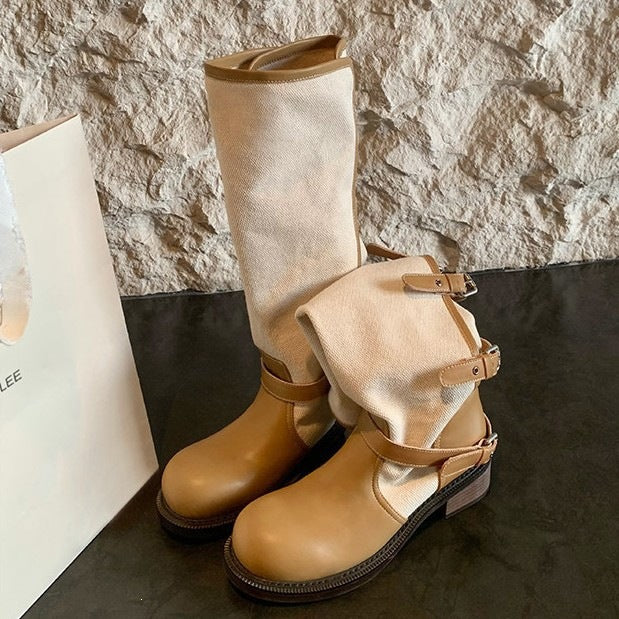 Foldover Buckle Riding Boots
