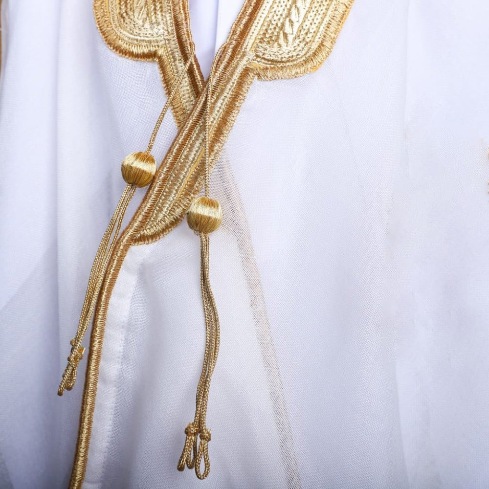 Cross-border international station summer new embroidery boys mesh bachelor uniform malay conservative robe cloak spot wholesale