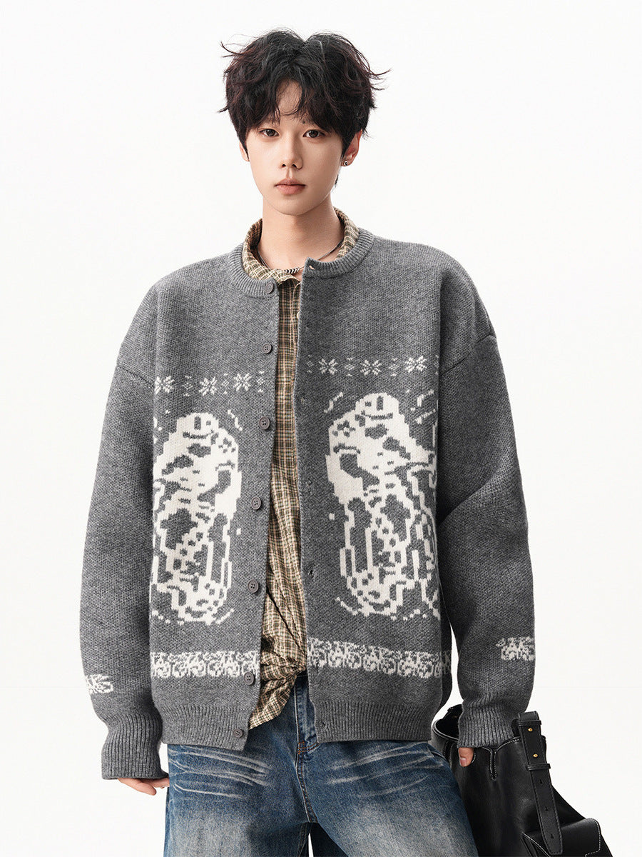 Oversized Fair Isle Jacquard Cardigan