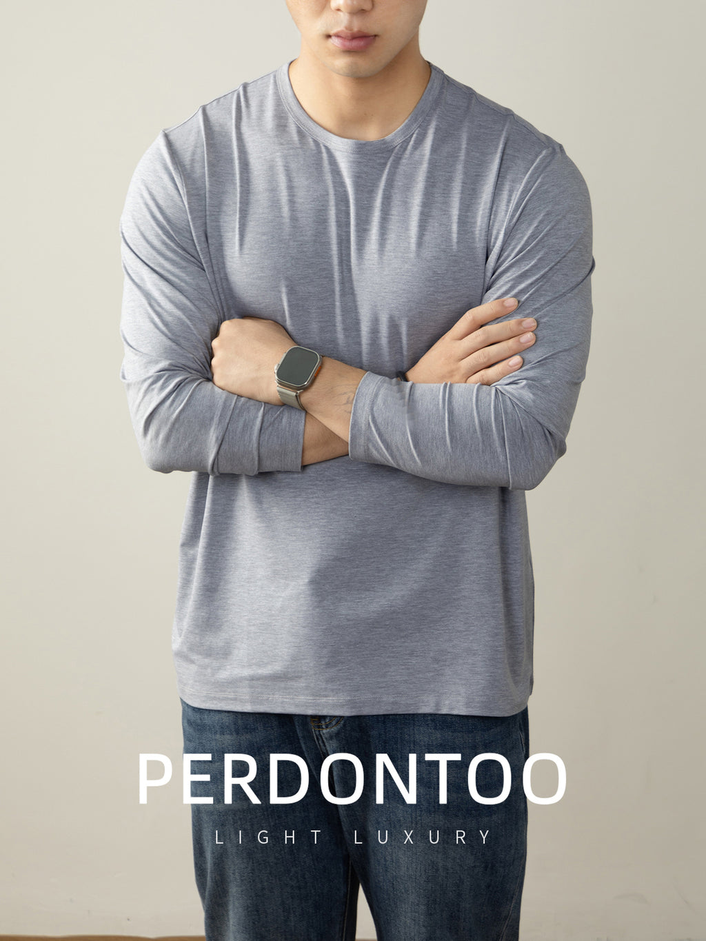 Men's Light Luxury Long-Sleeve T-Shirt