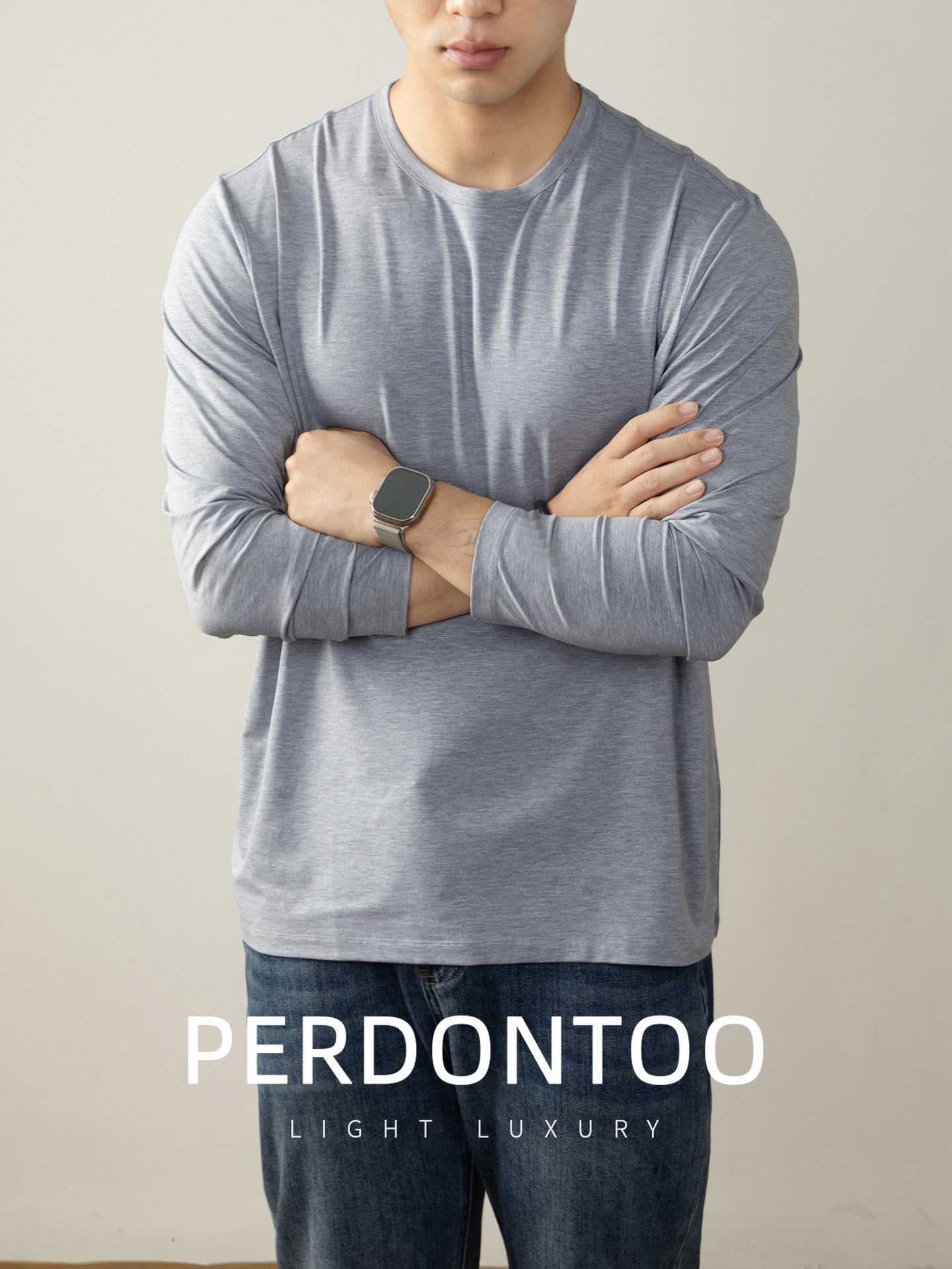 Men's Light Luxury Long-Sleeve T-Shirt