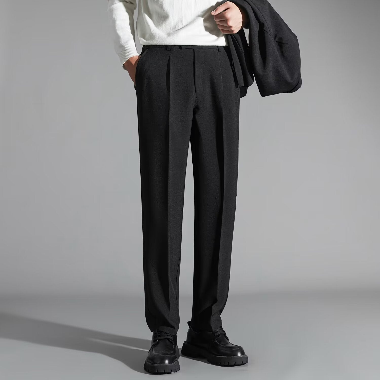Men's Straight-Leg Business Casual Trousers