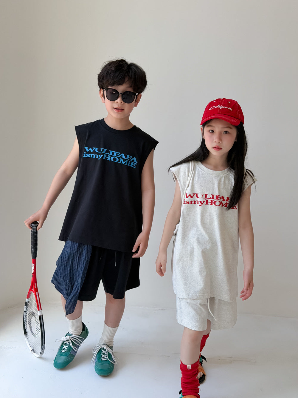 Kids' Sleeveless Letter Sports Set