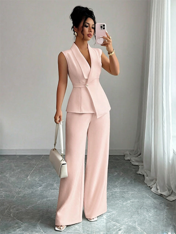 Blazer and Wide Leg Trousers Two Piece Set
